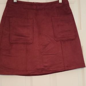 Old navy maroon suede skirt